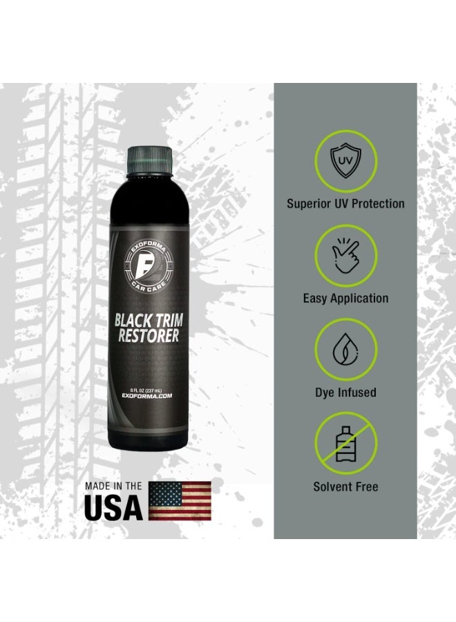ExoForma Black Trim Restorer - Unique Dye-Infused Formula Lasts 6+ Months - Restores Factory Black to Plastic Trim - Protects Against UV Rays, Helps Conceal Scratches & Scuff Marks - Works in Seconds - Image 4