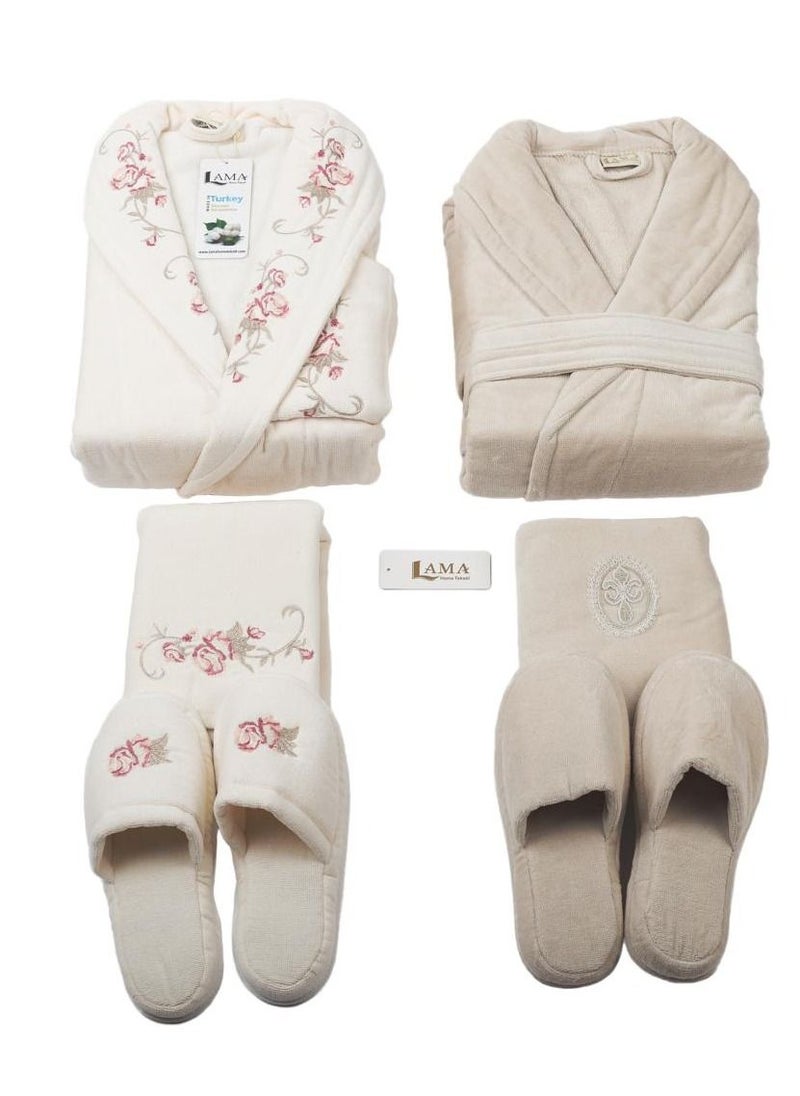 LAMA Home Tekstil Set Bath Robe Beige Double  - Image 2