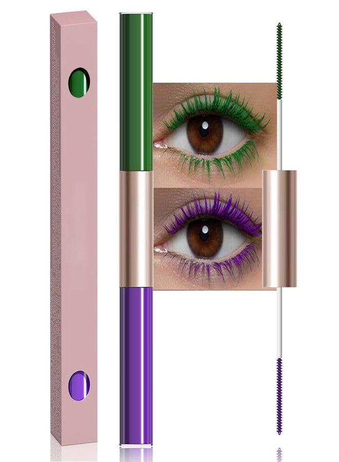 BINGBRUSH Colored Mascara-Smudge-Proof, Long-Lasting, Volumizing & Lengthening,Vibrant,Waterproof Eye Makeup for Party & Daily Looks (02#-Green & Purple, 1 Count (Pack of 1)) - Image 1