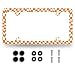 MUAWUOIK Orange White Checkerboard License Plate Frame Colorful Checkered Mosaic Elements License Plate Personalise Stainless Steel Auto Parts Funny License Plate Decoration Screws 123x 63 - Image 2