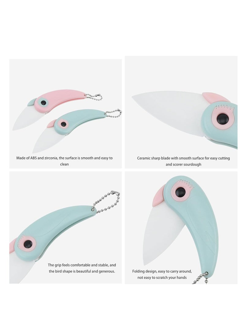 SYOSI Bread Lame Dough Scoring Tool, 2 Pack Bread Cutter, Ceramic Foldable Sourdough Lame Scoring Tool, Bread Dough Cutter Slashing Razor Tool, Slashing Cutter Tool For Homemade Bread Baking (Blue+Pink) - Image 3