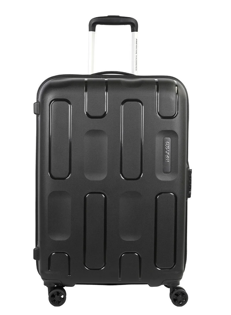 AMERICAN TOURISTER 68 cm / 25 inch Ellipso Suitcase, Check-In Size 68 cm / 25 inch, 4 Spinner Wheels, Hard Top, Polypropylene, Black|Lightweight|Scratch Resistant Texture|TSA Lock - 3 Years International Warranty  | Best Price UAE