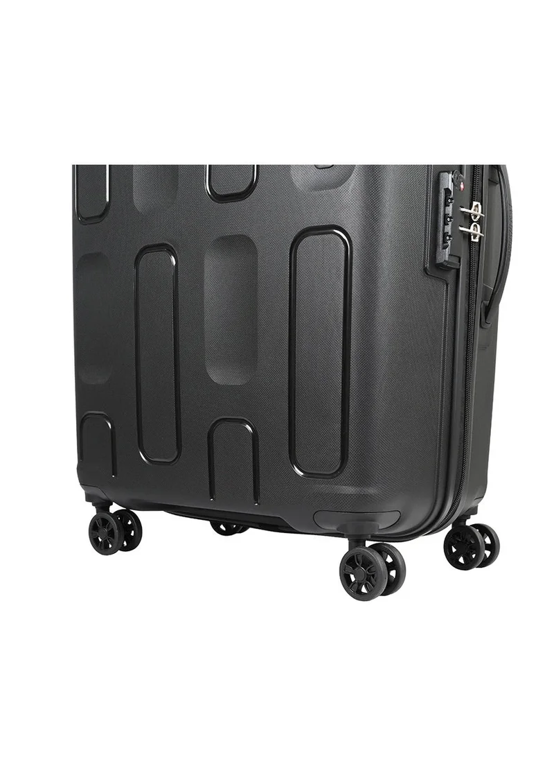 AMERICAN TOURISTER 68 cm / 25 inch Ellipso Suitcase, Check-In Size 68 cm / 25 inch, 4 Spinner Wheels, Hard Top, Polypropylene, Black|Lightweight|Scratch Resistant Texture|TSA Lock - 3 Years International Warranty  | Best Price UAE
