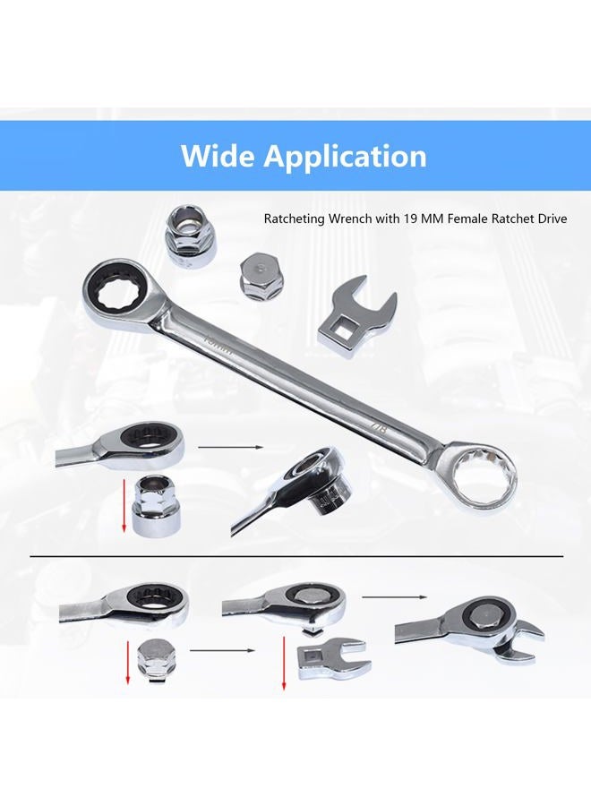 Yuesstloo 15pcs Universal Ratcheting Serpentine Belt Tool Set, Serpentine Belt Removal Installation Tensioner Kit with Ratcheting Wrench, Crowfoot Wrenches, Socket Adapters, 6-Point Sockets - Image 4