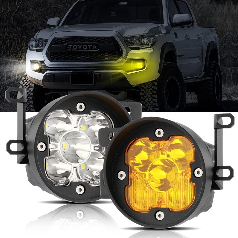 Auxbeam حاملات أضواء الضباب XP-Ultra Series 3 بوصة، لتويوتا 2012-2022 تاكوما، 2010-2022 4Runner، 2014-2022 تندرا، حاملات تثبيت LED، مجموعة تثبيت شريط الضوء، جانبين، زوج - Image 1