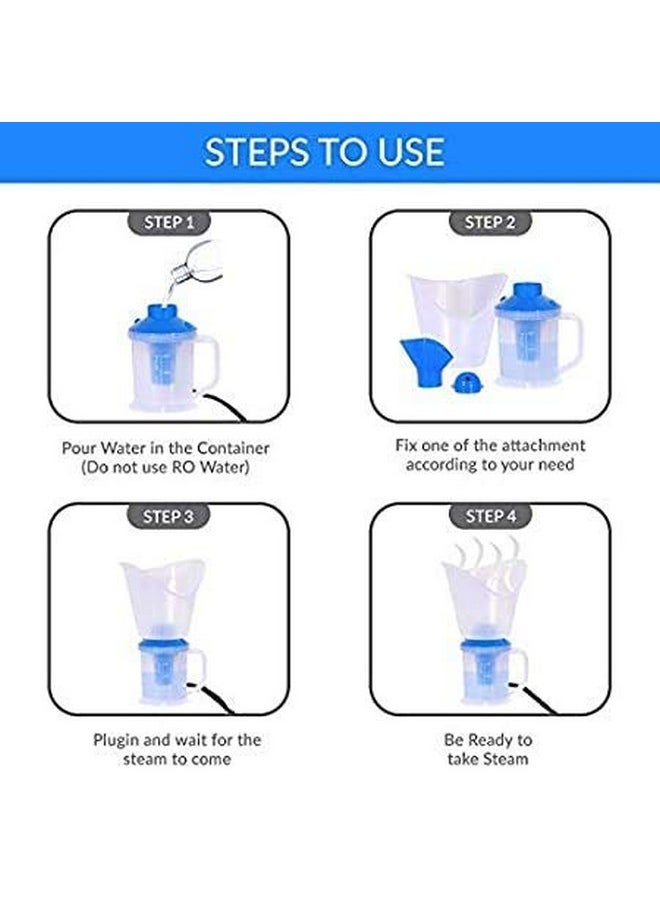 Steam Vaporizer For Facial And Nose Steamer For Cold And Cough (Blue)