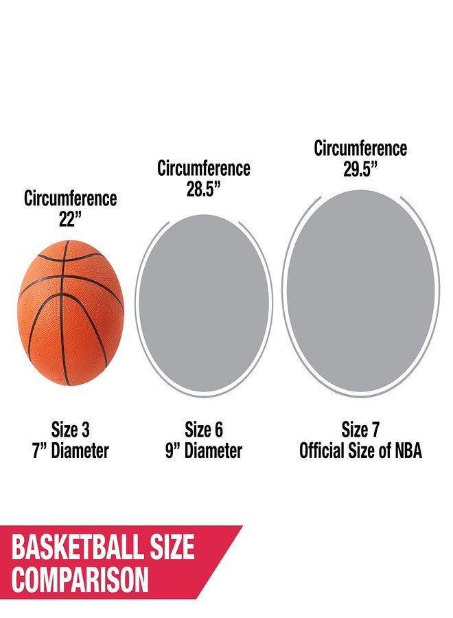 Hall of Games Size 3 Basketball, Indoor & Outdoor 3-Pack, 7-inch Diameter Durable Rubber Ball, Perfect for Arcade Games - Image 4