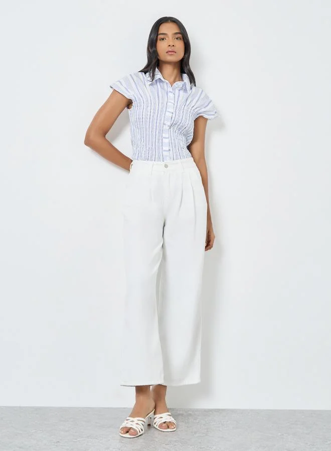 Take Two Take Two Solid Mid Rise Wide Leg Jeans