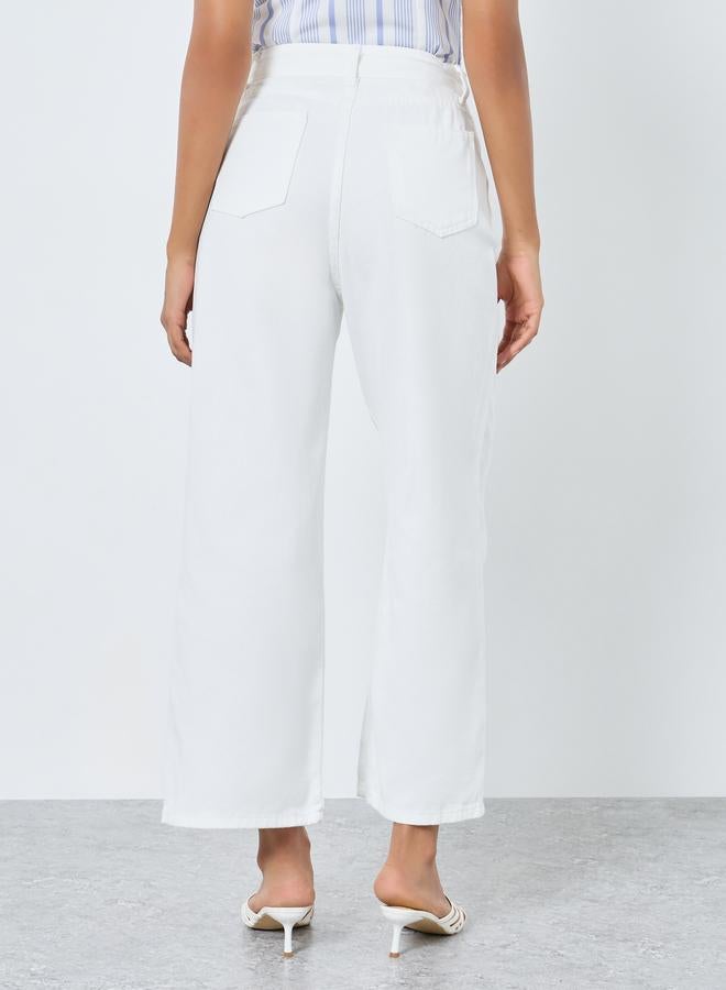 Take Two Solid Mid Rise Wide Leg Jeans - Image 4