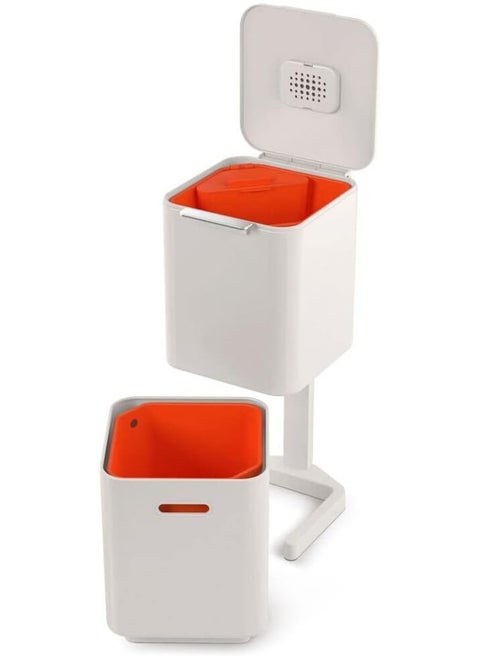Joseph Joseph Intelligent Waste Totem Max Kitchen Trash Can and Recycle Bin Unit Compact: 40 Liter/10.6 Gallon