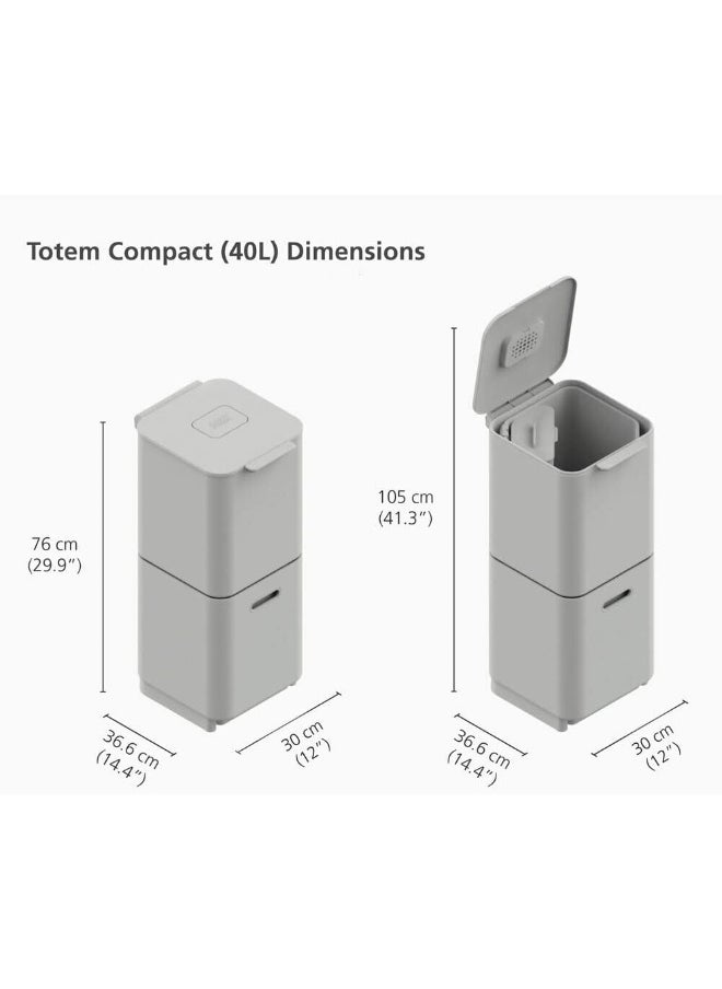 Joseph Joseph Joseph Joseph Intelligent Waste Totem Max Kitchen Trash Can and Recycle Bin Unit Compact: 40 Liter/10.6 Gallon  - Image 2
