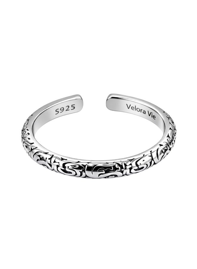 Velora Vie Dynasty Sigil Ring, 925 Sterling Silver Plated with White Gold Vermeil - Image 3
