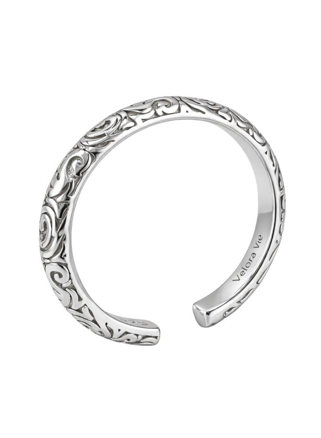 Velora Vie Dynasty Sigil Ring, 925 Sterling Silver Plated with White Gold Vermeil - Image 1
