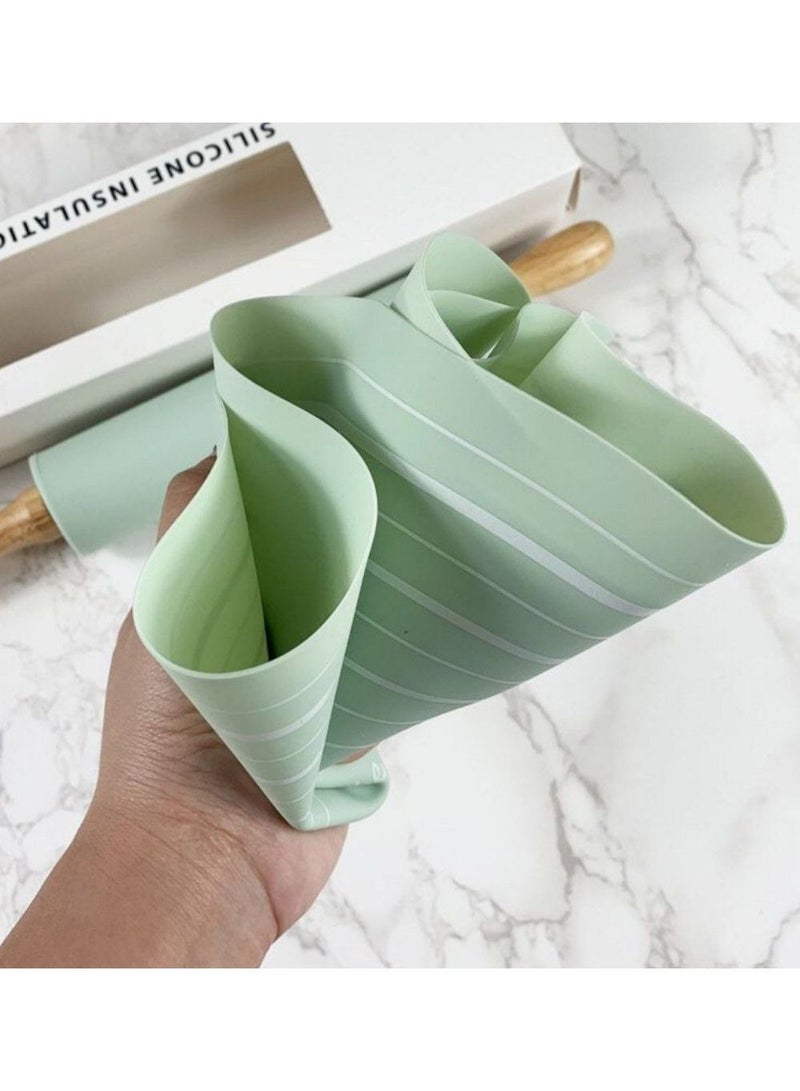 Baking Set Of Rolling Pin And Dough Silicone Sheet