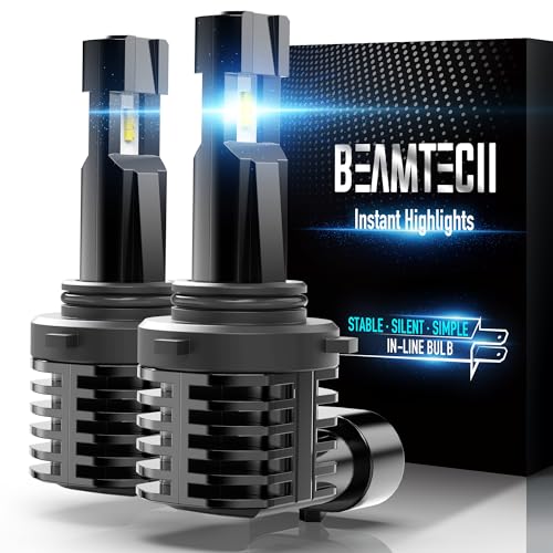 BEAMTECH 9006 Led Bulbs, Fanless In Line HB4 Fog Light Bulb 6500K 12000LM 60W Xenon White Halogen Replacement Fog Light Of 2 - Image 1