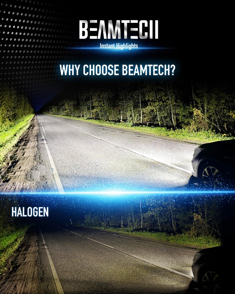 BEAMTECH 9006 Led Bulbs, Fanless In Line HB4 Fog Light Bulb 6500K 12000LM 60W Xenon White Halogen Replacement Fog Light Of 2 - Image 2
