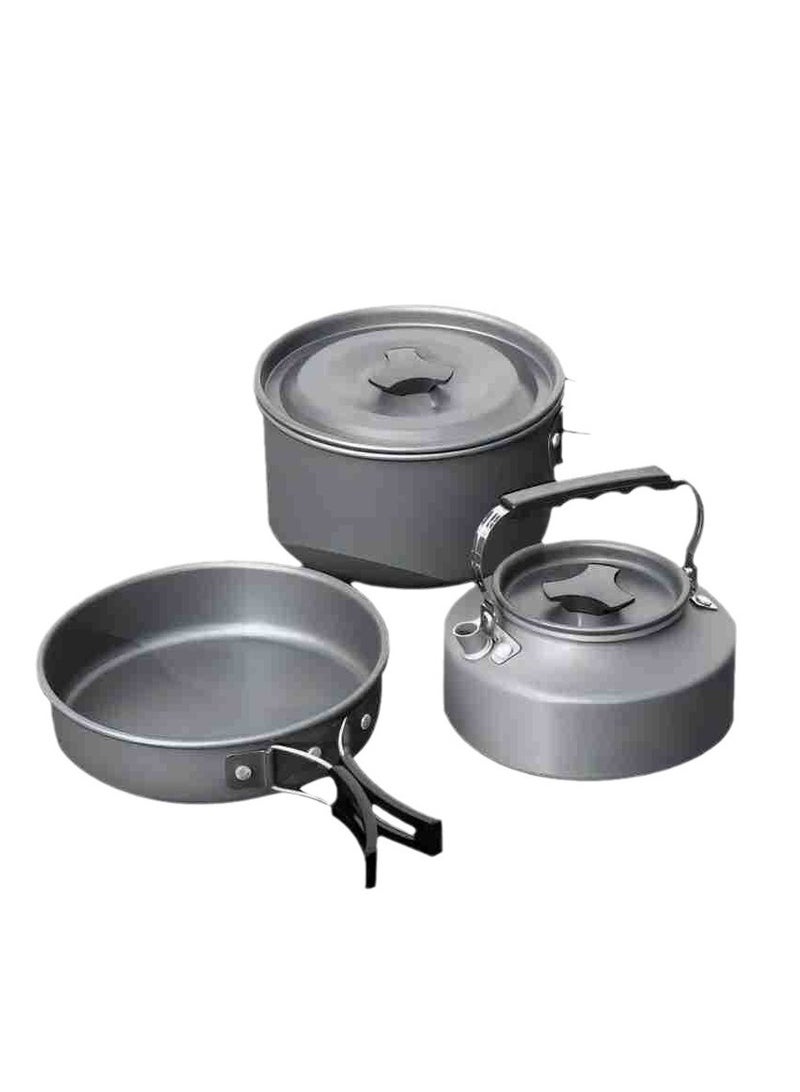 general New Outdoor Pot Set Combination 2-3 People Camping Pot Portable Camping Cookware with Tableware DS-311 - Image 3
