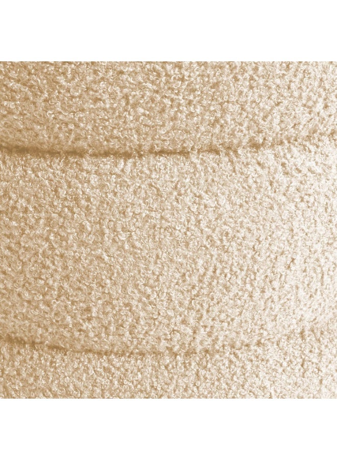 Luxury Modern Design Ottoman Chair - Suitable for Living Room, Bedrooms and Modern Decor - High Quality Soft Fabric - Elegant Gold Metal Base - Beige - Image 5