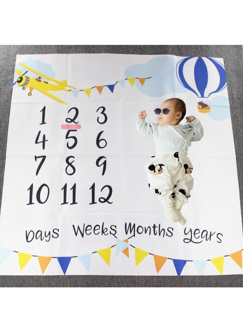 Winner Baby Blanket, Baby Monthly Milestone Blanket for Girl Boy Air Balloon Newborn Photo Prop Background Super Soft Flannel - Image 3