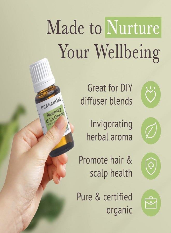 Pranarom USDA Certified Organic Rosemary Cineole Essential Oil (15ml, 100% Pure Undiluted Therapeutic Grade from Tunisia for Aromatherapy, Diffuser, Meditation, Massage, Relaxation - Image 5