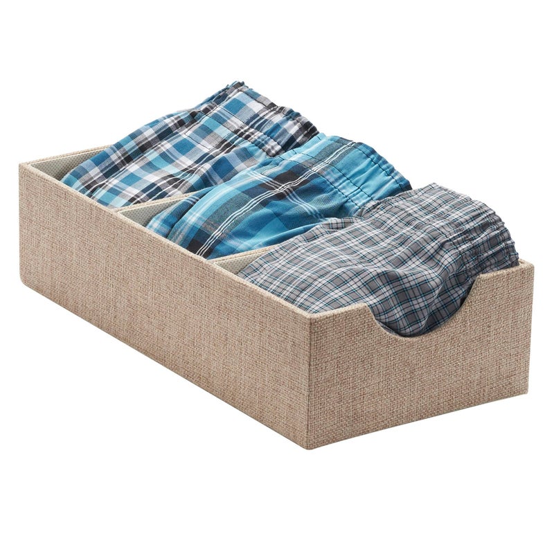 Household Essentials Brown 722-1 Deep 3 Section Drawer Organizer Box For Storage | 12 In X 6.13 In X 3.13 - Image 5