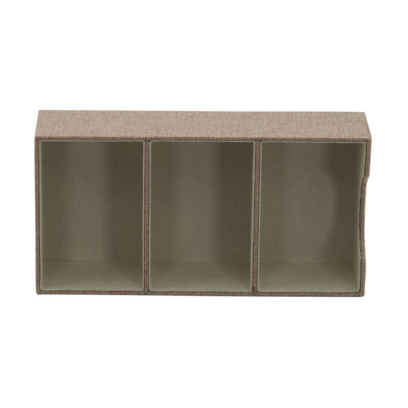 Household Essentials Brown 722-1 Deep 3 Section Drawer Organizer Box For Storage | 12 In X 6.13 In X 3.13 - Image 4