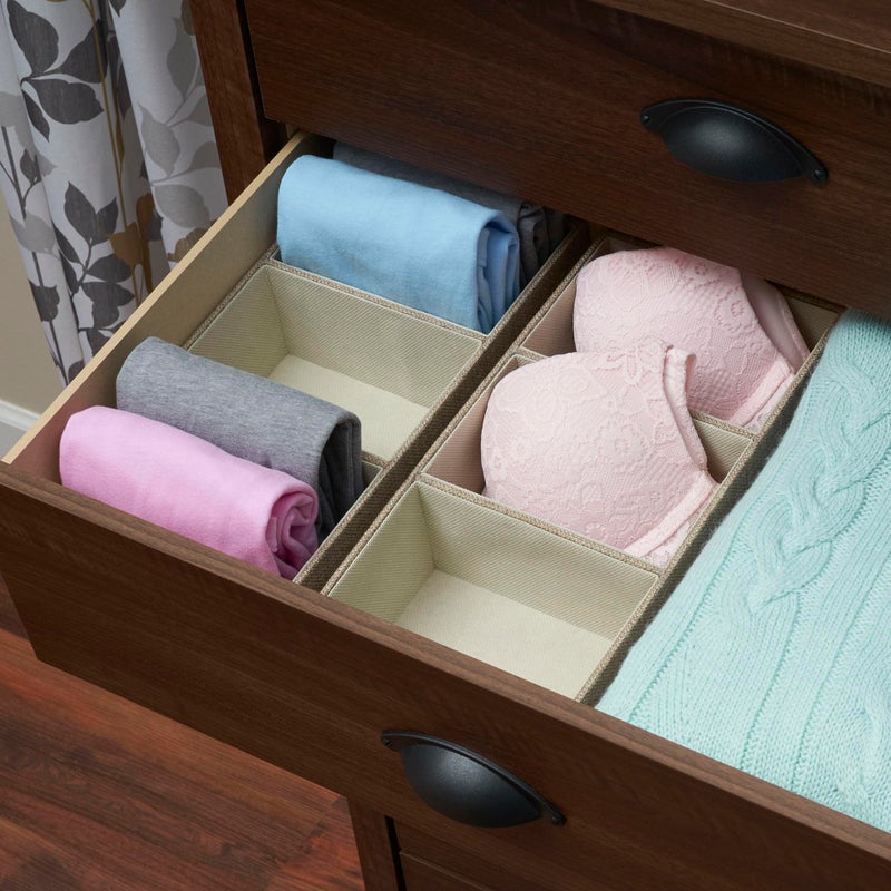 Household Essentials Brown 722-1 Deep 3 Section Drawer Organizer Box For Storage | 12 In X 6.13 In X 3.13 - Image 2