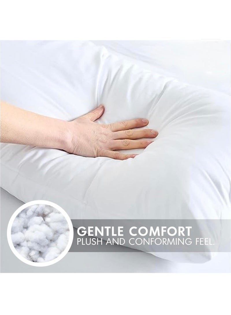 Pressed Pillow - Size 48x70 cm, 100% Microfiber Outer Cover, 600g Hollow Fiber Filling, Soft White  - Image 3