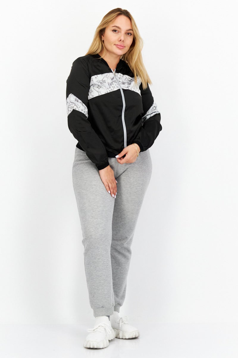 PlayStation Women Band Collar Color Blocked Jacket Shirts, Black - Image 2