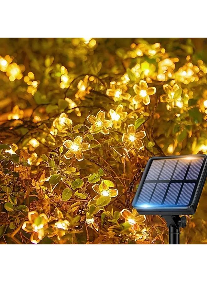 Warm Cherry Blossom Solar String Lights 7m 50led 8 Function Outdoor Garden Patio Yard Decor For Easter Birthday Party Wedding Holiday Lawn Christmas Supplies - Image 1