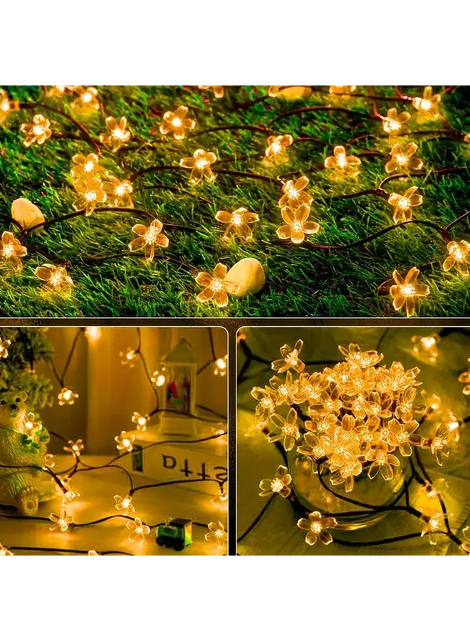 Warm Cherry Blossom Solar String Lights 7m 50led 8 Function Outdoor Garden Patio Yard Decor For Easter Birthday Party Wedding Holiday Lawn Christmas Supplies - Image 4