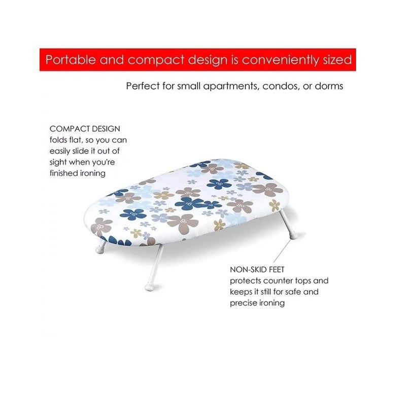 HOME CUBE Tabletop Ironing Board with Folding Legs, Countertop Folding Portable Compact Space Saving Mini Ironing Board for Small Spaces Laundry Rooms Dorms Hotel Travelling Hostel - Image 4