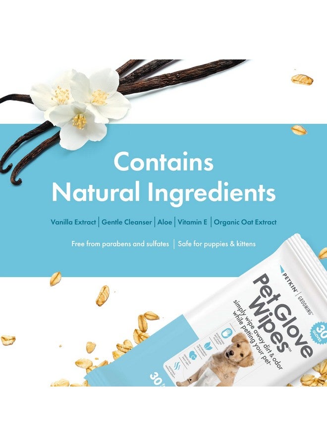 بيتكين مناديل بيتكين للحيوانات الأليفة للكلاب والقطط، 30 منديلًا - مناديل تنظيف مزدوجة الجوانب - تنظف بلطف الأذنين والوجه والأرداف والجسم ومنطقة العين - مريحة ومثالية للمنزل أو السفر - برائحة الفانيليا - Image 5