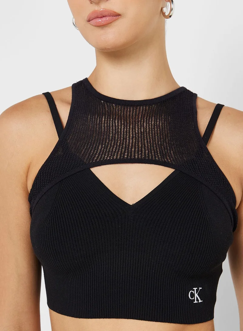 Calvin Klein Jeans Logo Knitted Tank Top
