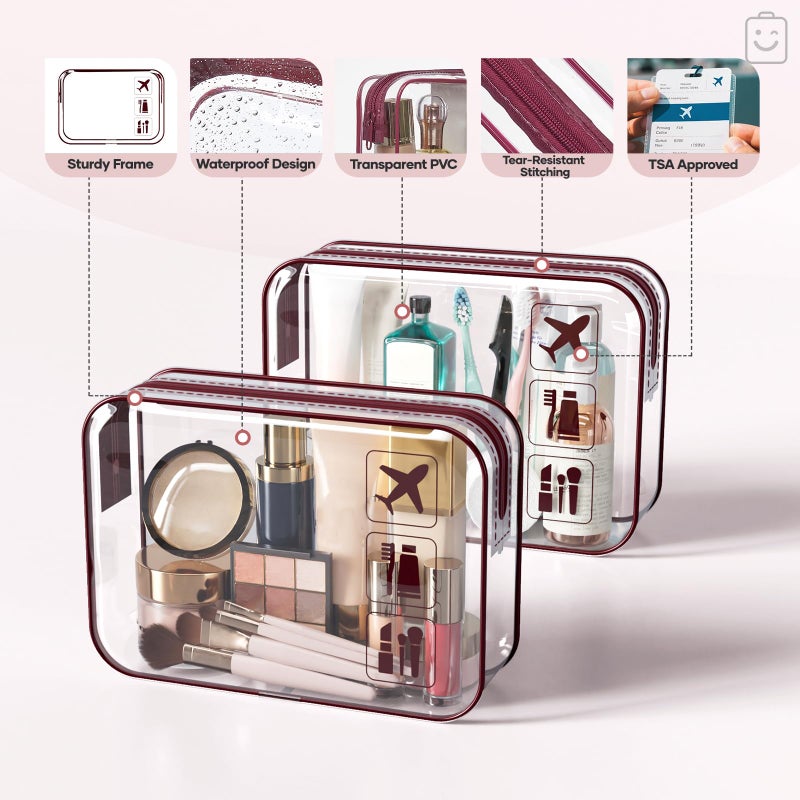 Veken 9/11 Set Compression Packing Cubes for Travel Essentials,Compressible Expandable Large Luggage Suitcase Organizer Bags for Clothing,Durable Space Saver Storage Bags with Toiletry Bags(Wine Red) - Image 4