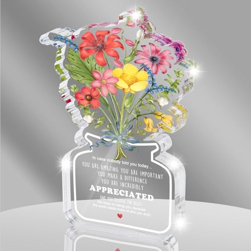Fisahat Inspirational Gift Ideas, Thank You Gifts for Women Friends, Appreciation Gifts for Coworker, Teacher, Motivational Quote Clear Desk Sign Decor Home Office Desk Decor - Image 1