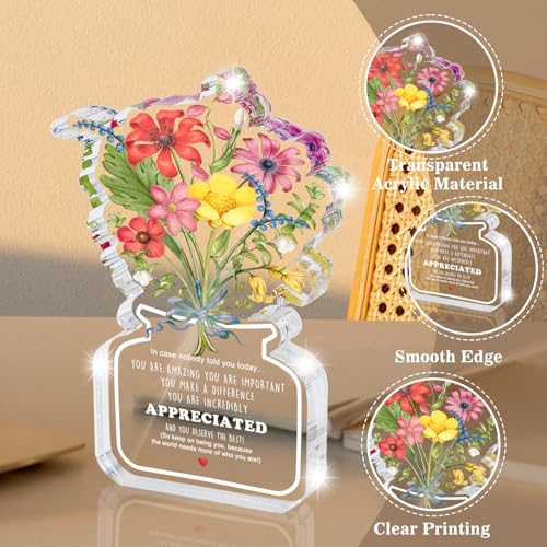 Fisahat Inspirational Gift Ideas, Thank You Gifts for Women Friends, Appreciation Gifts for Coworker, Teacher, Motivational Quote Clear Desk Sign Decor Home Office Desk Decor - Image 3