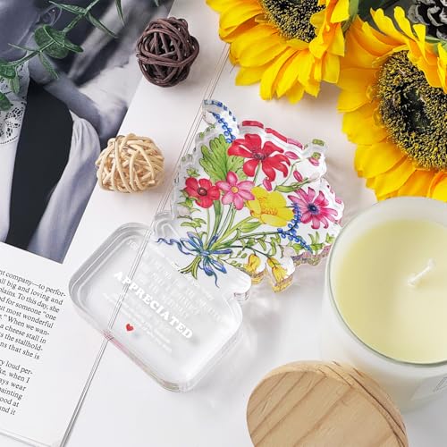 Fisahat Inspirational Gift Ideas, Thank You Gifts for Women Friends, Appreciation Gifts for Coworker, Teacher, Motivational Quote Clear Desk Sign Decor Home Office Desk Decor - Image 4