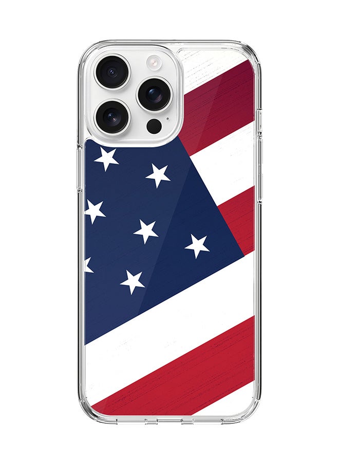 Stylizedd For iPhone 16 Pro Max Case [Compatible with MagSafe] Slim Magnetic cover Clear Phone Case - Flag Of US FP - Image 1