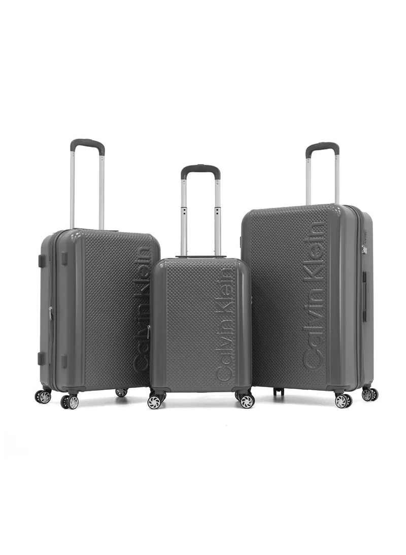 كالفن كلاين طقم حقائب سفر كالفن كلاين ثلاث قطع صلبة بعجلات دوارة وقفل  قابلة للتوسيع للسفر