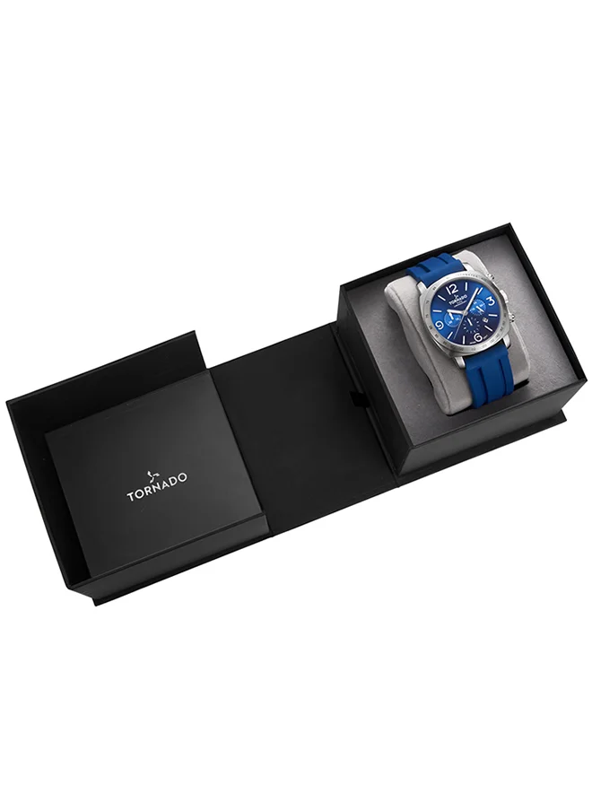 تورنيدو Men's Chronograph Blue Dial Watch - T9102-SSNN