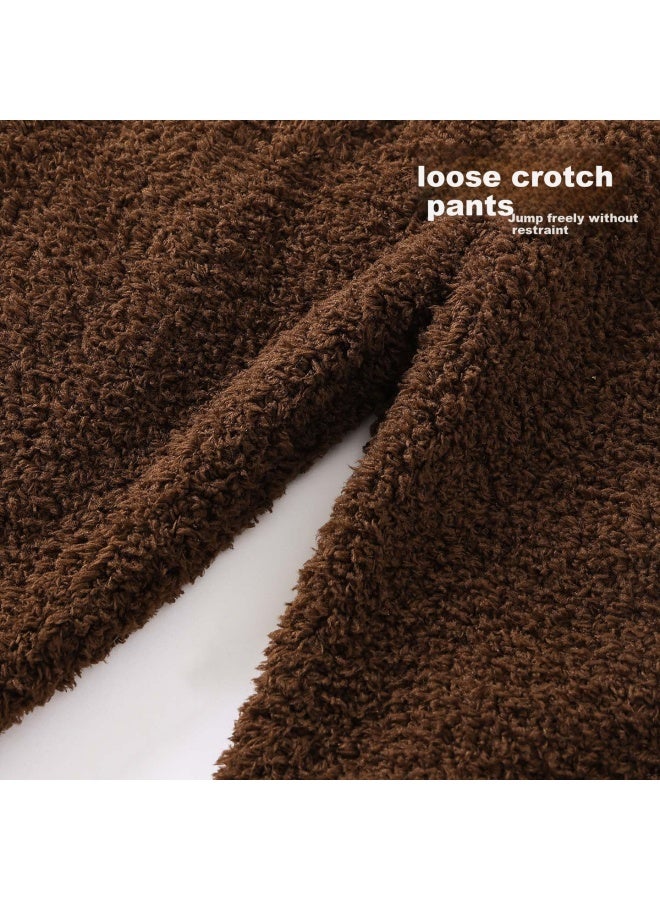 Marcolor Autumn Winter New Baby Toddler Cloud Fleece Pants Soft Warm Comfortable Dark Coffee 140
