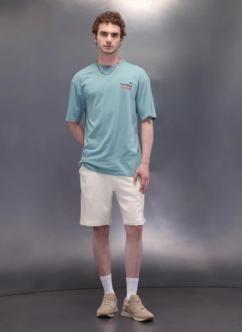 Wrogn Back Printed Oversized T-Shirt | Green