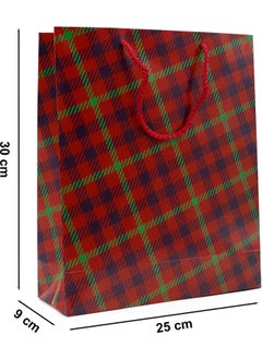 Plaid Patterned Red Color Cardboard Bag 25 x 30 x 9 cm Cardboard Bag 2 Pieces, Gift Bag - pzsku/Z4833F093015B9450FB36Z/45/_/1731183369/c0616a73-8320-4a90-9f83-89273c870f09