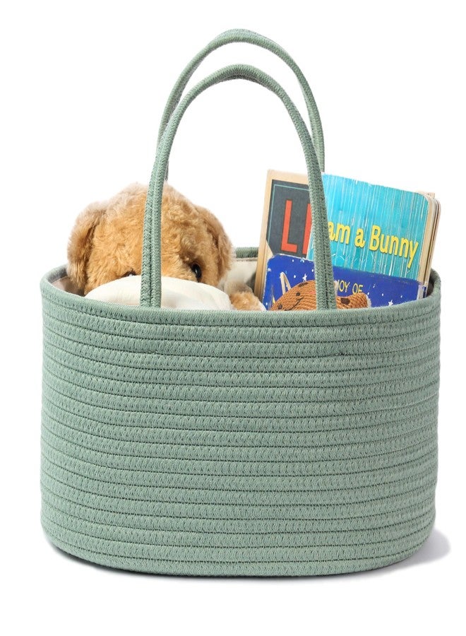 Kodomoore Diaper Caddy Organizer, Empty Gift Basket for Newborn Essentials, Baby Storage Basket, Stylish Gift Bag for Baby Shower, Boys and Girls – Small, Sage Green - Image 1