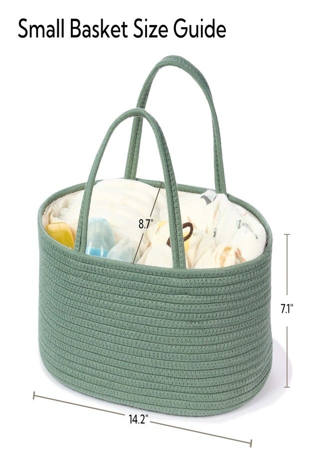 Kodomoore Diaper Caddy Organizer, Empty Gift Basket for Newborn Essentials, Baby Storage Basket, Stylish Gift Bag for Baby Shower, Boys and Girls – Small, Sage Green - Image 3