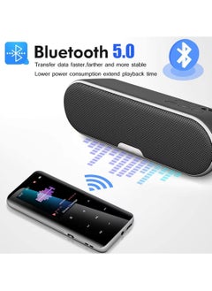 ليسو مشغل MP3 سعة 32 جيجابايت مع بلوتوث 5.0 - مشغل موسيقى MP3 MP4 رقمي محمول بدون فقدان للأطفال مع مكبر صوت راديو FM عالي الدقة للجري الرياضي، إطار من سبيكة زجاج الأكريليك مزدوج الجانب 2.5D  - Image 3