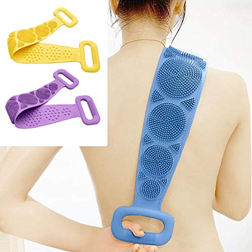 Puthak Silica Gel Bath Towel Rub Brush Pull Back Strip Rub Back Belt Bathroom Tools - Image 5