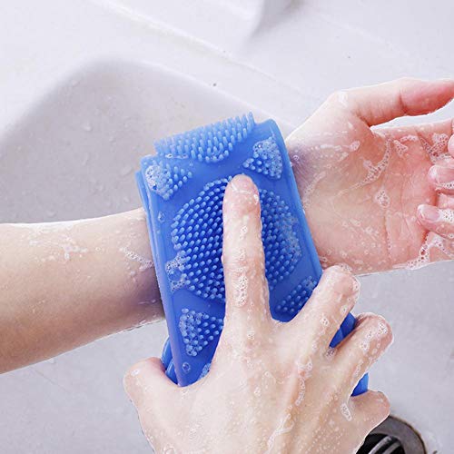 Puthak Silica Gel Bath Towel Rub Brush Pull Back Strip Rub Back Belt Bathroom Tools - Image 3