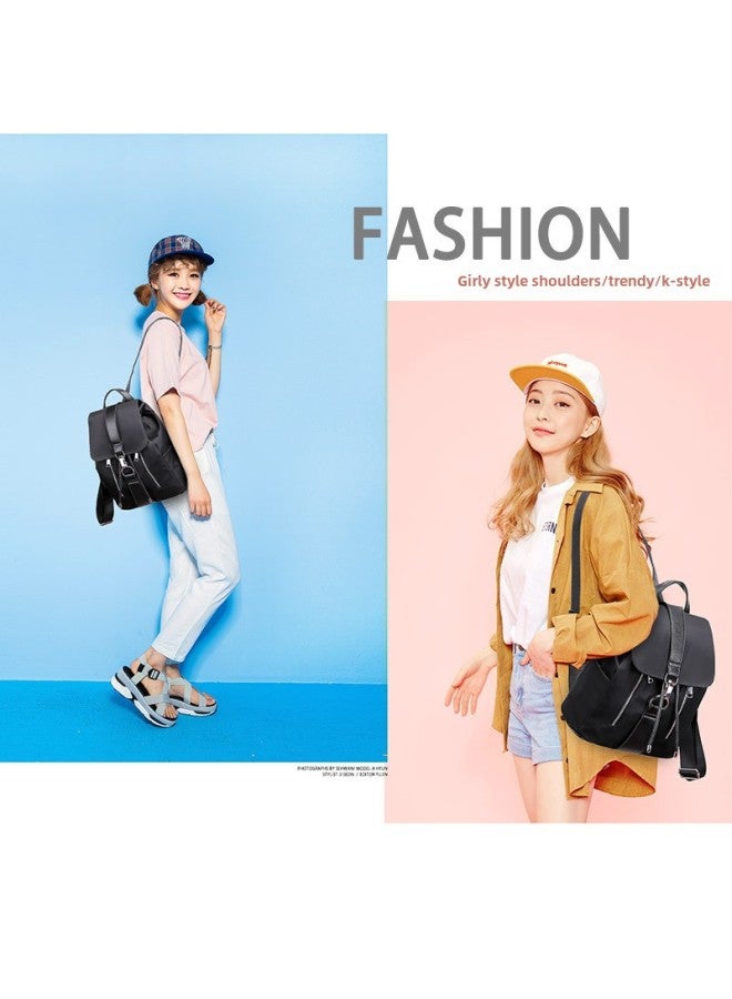 Star Women's Backpack 2020 Women's OxFord Cloth Waterproof Backpack Korean Casual Women's Bag-Color:Black  - Image 3